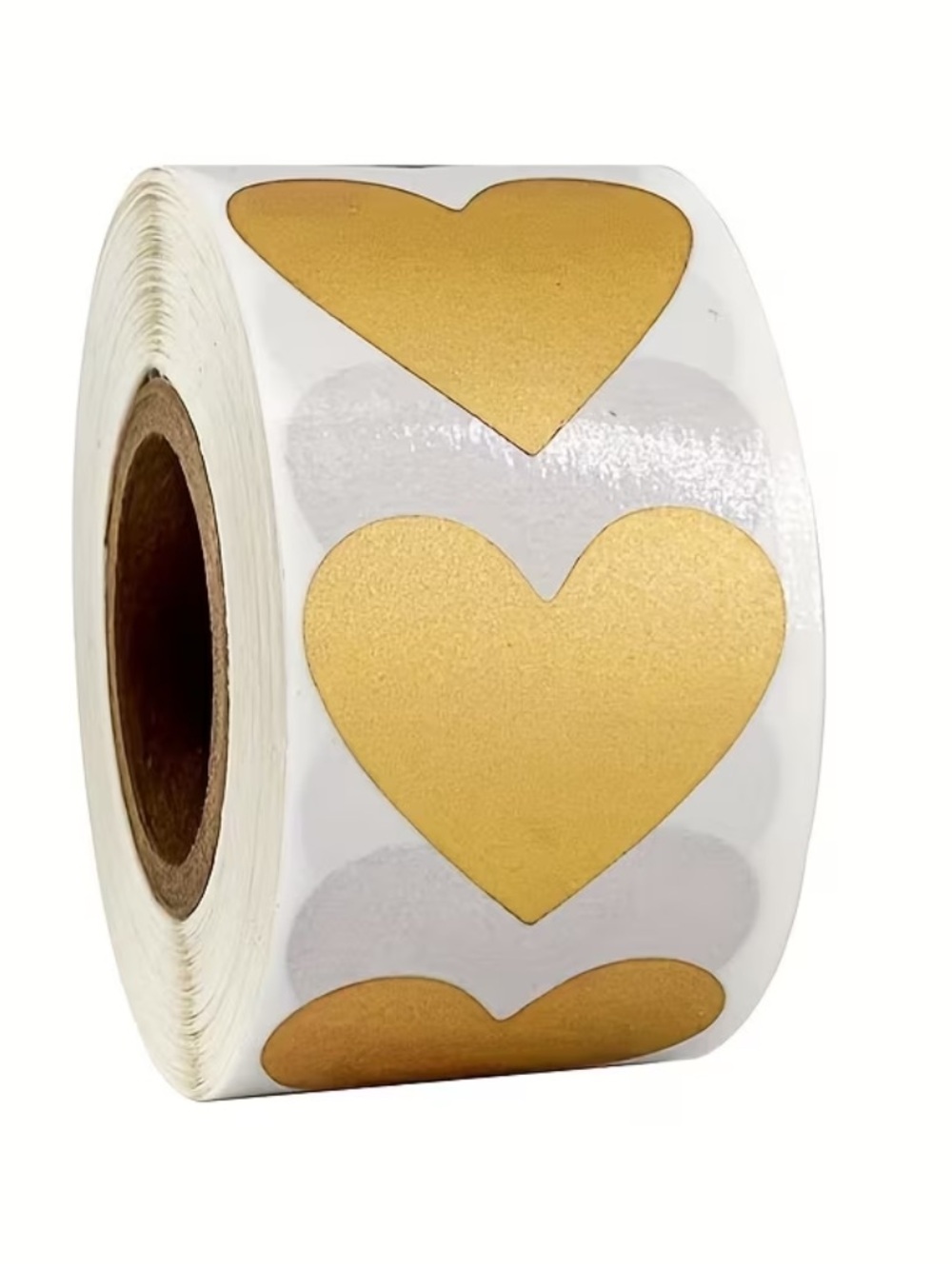 300pc Gold Silver or Rose Heart Shaped Scratch Off Sticker Roll